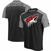 Arizona Coyotes Fanatics Branded Iconic Blocked T-Shirt Black Heathered Gray,baseball caps,new era cap wholesale,wholesale hats